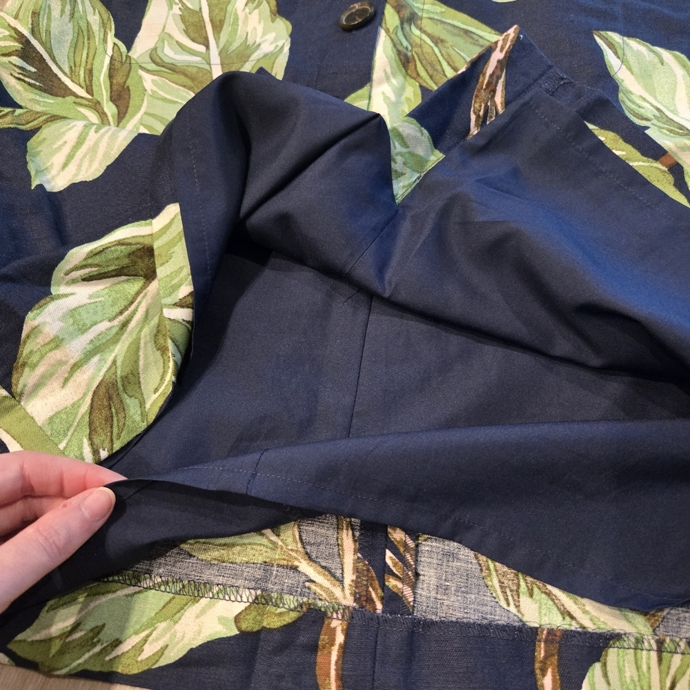 Ann Taylor Linen Blend Tropical Leaf Lined Skirt Womens Size 8 Petite - Picture 6 of 8